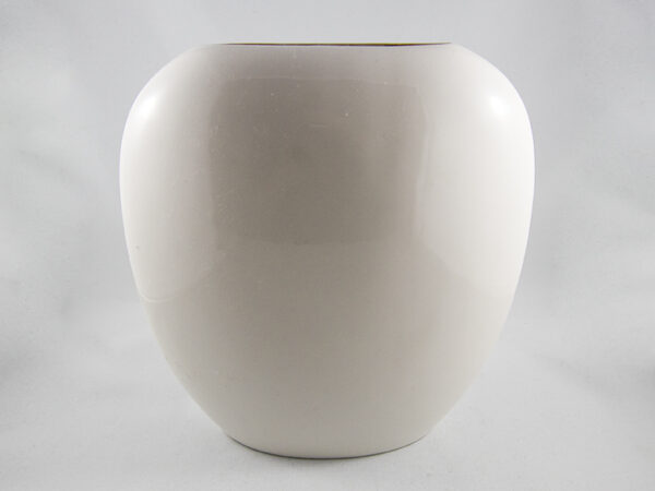 Vintage Otagiri Yamaji Peacock Garden Ceramic Pillow Vase Made in Japan White Gold-back