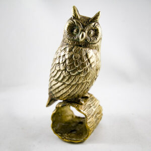 vintage solid brass owl statue