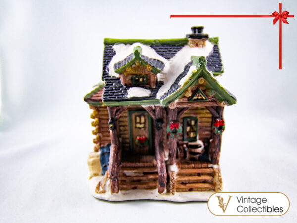 Vintage-Christmas-Village-Piece--Log-Cabin