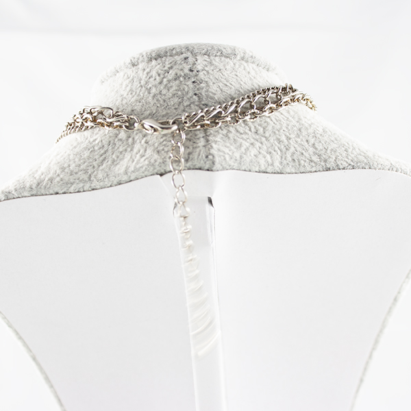 Silver Triple‑Chain Anklet – Layered Adjustable Anklet - back